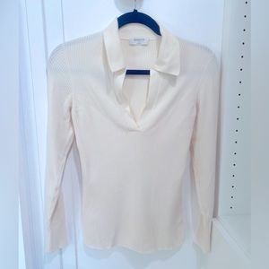 Babaton knitted polo long sleeve top